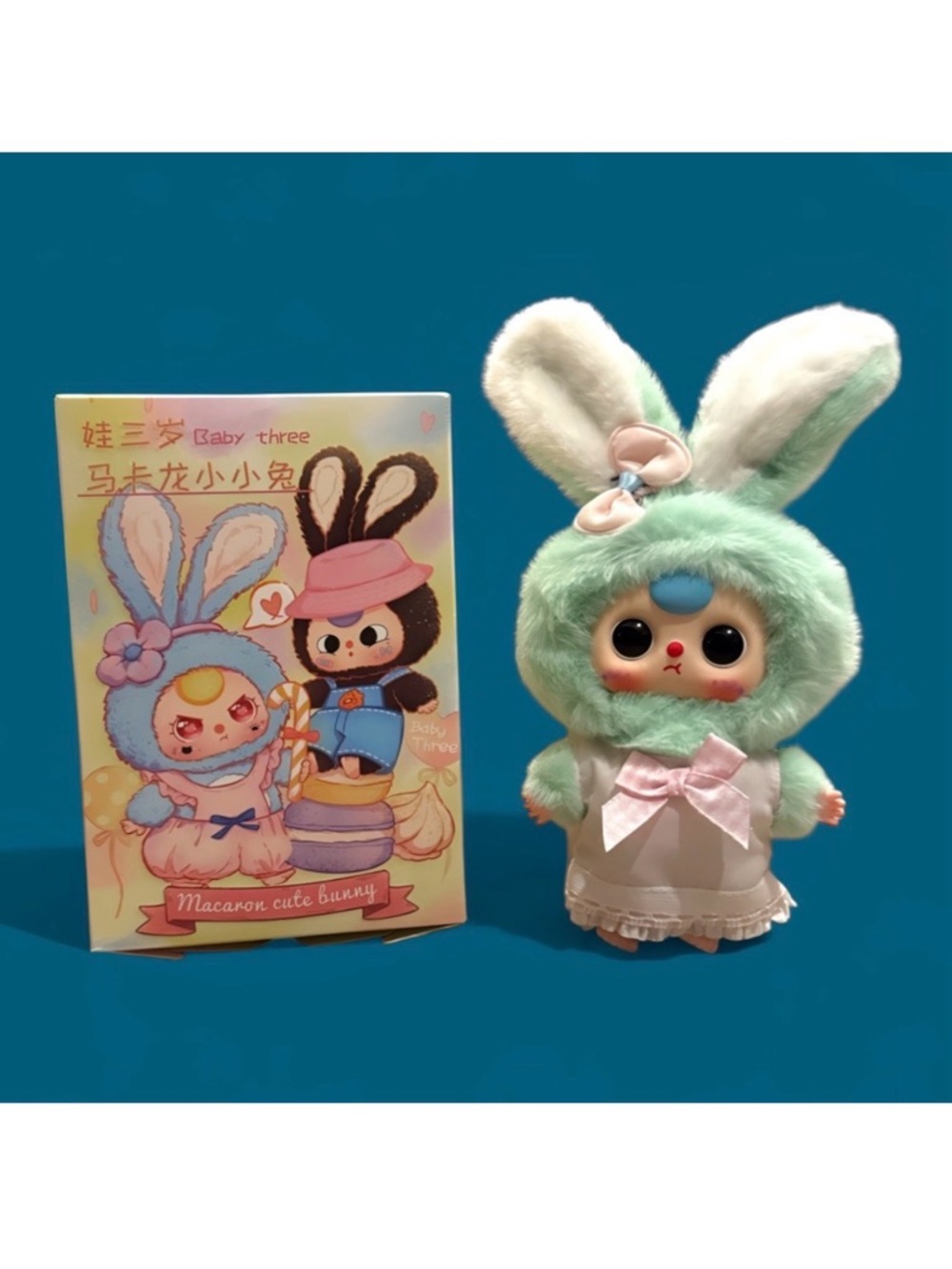 Baby Three Macaron Rabbit Stuffed Pendant - Picture 1 of 16